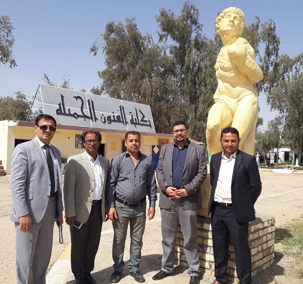 العبد المتمرد..  معلم جمالي جديد من اعمال الفنان البابلي علي طخاخ  يضاف الى جماليات كلية الفنون